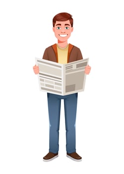 Young businessman cartoon character in flat style vector