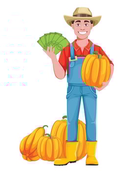 Handsome man farmer. Cheerful male farmer vector