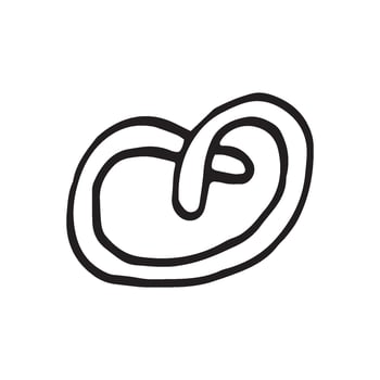 Single hand drawn bagel for recipe, culinary design. vector