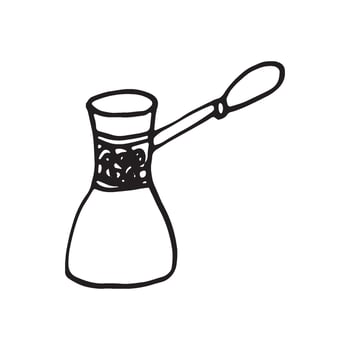 Single hand drawn turk for coffee, chocolate, cocoa, americano or cappuccino. vector