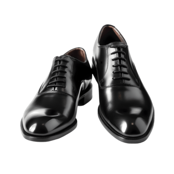 Black formal shoes isolated on a transparent background png