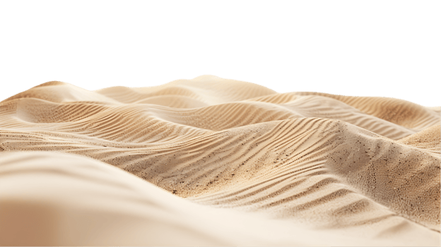 Desert sand dunes isolated on a transparent background png