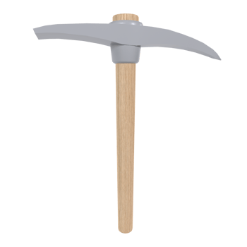 Stylized Pickaxe isolated on transparent png