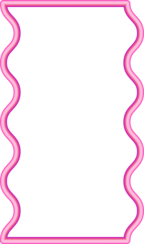Wavy border frame. Squiggle edge rectangle. Neon color scallop shape. Retro groovy aesthetic element. Trendy 90s design for poster and invitation png