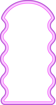 Wavy border frame. Squiggle edge rectangle. Neon color scallop shape. Retro groovy aesthetic element. Trendy 90s design for poster and invitation png