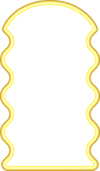 Wavy border frame. Squiggle edge rectangle. Neon color scallop shape. Retro groovy aesthetic element. Trendy 90s design for poster and invitation. png