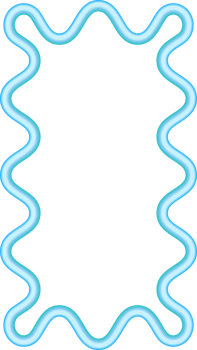 Wavy border frame. Squiggle edge rectangle. Neon color scallop shape. Retro groovy aesthetic element. Trendy 90s design for poster and invitation png