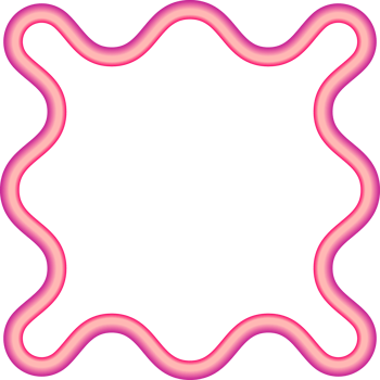 Wavy border frame. Squiggle edge square. Neon color scallop shape. Retro groovy aesthetic element. Trendy 90s design for poster and invitation png