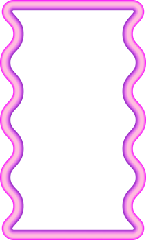Wavy border frame. Squiggle edge rectangle. Neon color scallop shape. Retro groovy aesthetic element. Trendy 90s design for poster and invitation png
