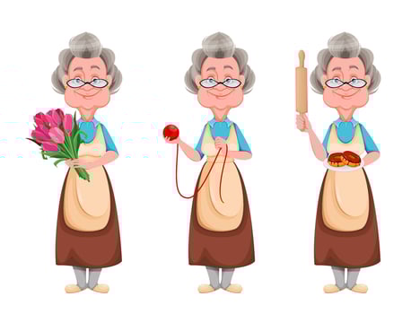 Happy Grandparents day. Cheerful grandmother vector
