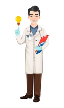 Doctor working during coronavirus outbreak vector