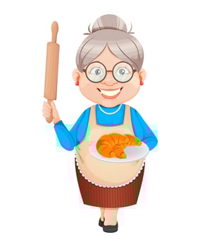 Grandma cartoon character. Happy Grandparents Day vector