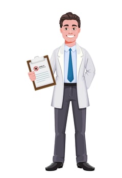 Handsome cheerful male doctor vector