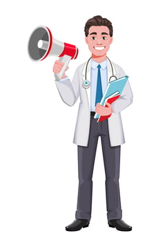 Handsome cheerful male doctor vector