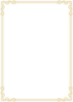 simple golden vintage border decorated with corners Vertical paper png