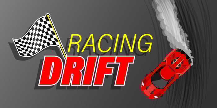 Drift racing top view red super car drifting illustration vector
