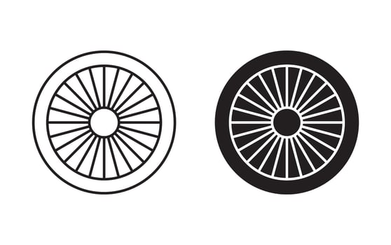 car hubcap outline icon collection or set. car hubcap Thin line art vector