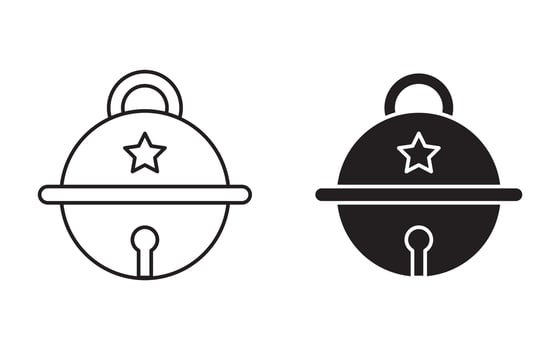 Jingle bell outline icon collection or set. Jingle bell Thin line art vector