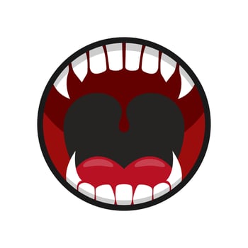 Open Mouth with Monster vampire Teeth and Tongue vector