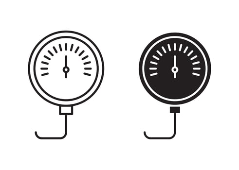 Tire pressure monitoring outline icon collection or set. Tire pressure monitoring Thin line art vector