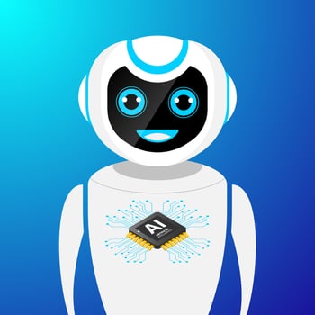 Robot chatbot, AI in science and business, Technology and engineering concept vector