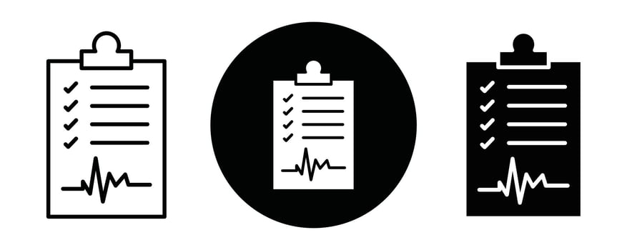 Diagnosis report outline icon collection or set. Diagnosis report Thin line art vector