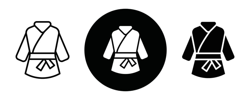 Kimono outline icon collection or set. Kimono Thin line art vector