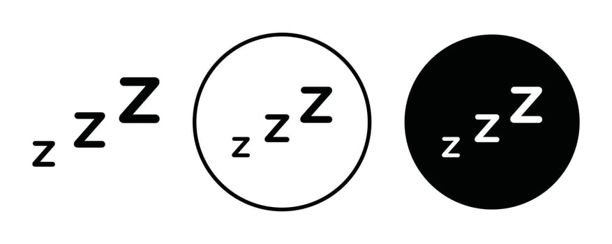 Zzz outline icon collection or set. Zzz Thin line art vector