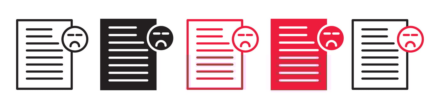 Detailed Icons Depicting Consumer Complaints with Emphasis on Bad Reviews and Feedback vector