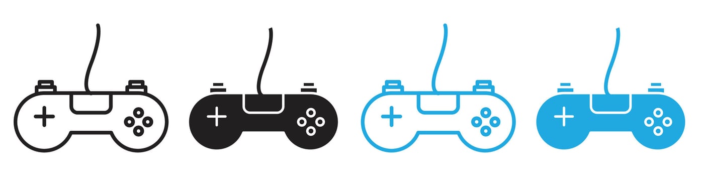 Entertainment Icons for Gaming with Joysticks and Controllers vector