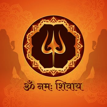 Om namah shivay text religious Lord Shiva Indian cultural card vector
