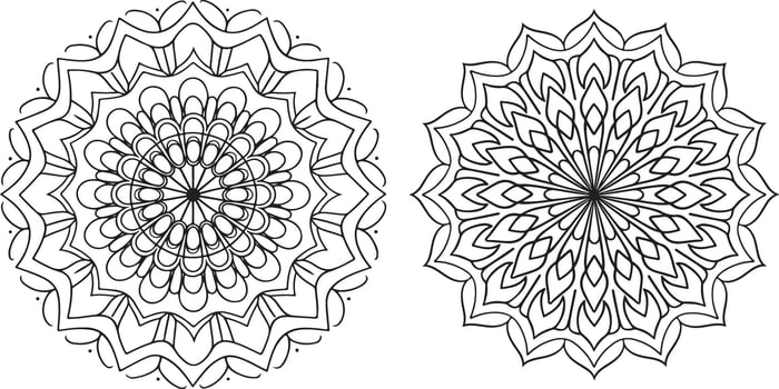 Mandala coloring page for kids round art colouring book page illustrations vector