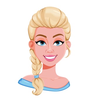 Face expression of beautiful blonde woman vector
