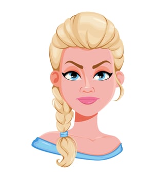 Face expression of beautiful blonde woman vector