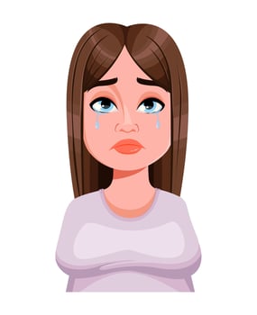 Face expression of beautiful plus size woman vector