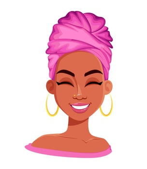 Face expression of African American woman vector