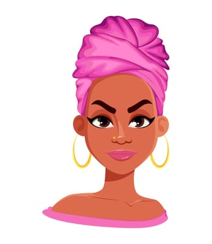 Face expression of African American woman vector