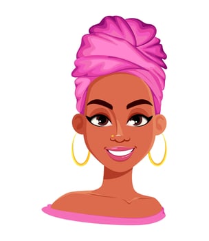 Face expression of African American woman vector