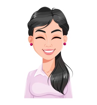 Face expression of beautiful woman, laughing vector