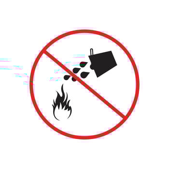 Do Not Extinguish with Water Sign Prevent Fire Hazards with Proper Alerts vector
