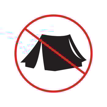 Camping Not Allowed Sign Maintain Order and Clean Outdoor Areas vector