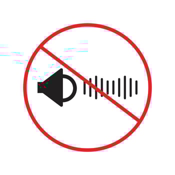 No Noise Sign Maintain Quiet in Designated Silent Zones vector