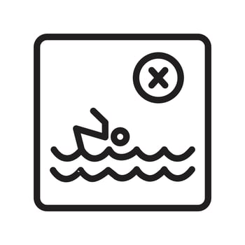 No swimming sign vector