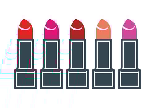 Lipstick fashion woman color icon beauty girl lifestyles collection design. vector