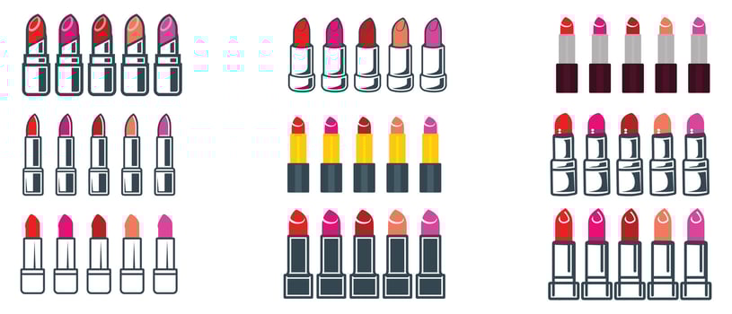 Lipstick fashion woman color icon beauty girl lifestyles collection design. vector
