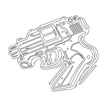 Gun galaxy outline illustration sketch vector