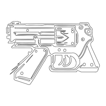 Gun galaxy outline illustration sketch vector