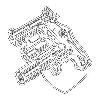 Gun galaxy outline illustration sketch vector