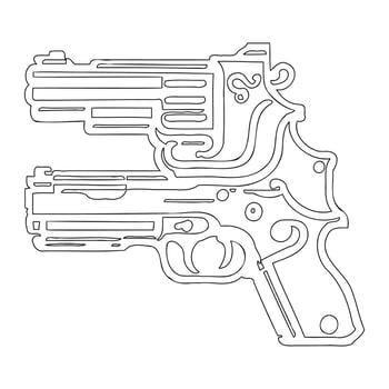 Gun galaxy outline illustration sketch vector