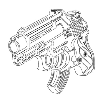 Gun galaxy outline illustration sketch vector